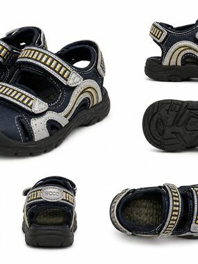Ecco Kids Navy, Gray and Yellow Outdoor Sport Sandals
